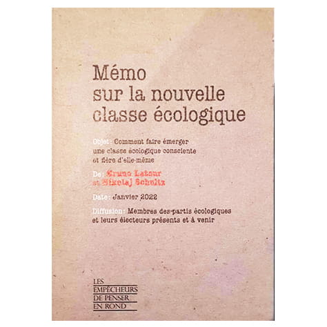 Mémo sur la nouvelle classe écologique : comment faire émerger une classe écologique consciente et fière d'elle-même